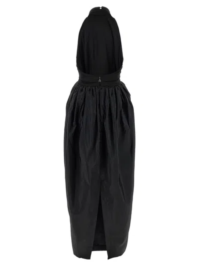 Rotate Birger Christensen Satin Taffeta Maxi Dress In Black