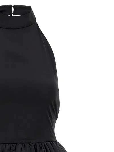 Rotate Birger Christensen Satin Taffeta Maxi Dress In Black