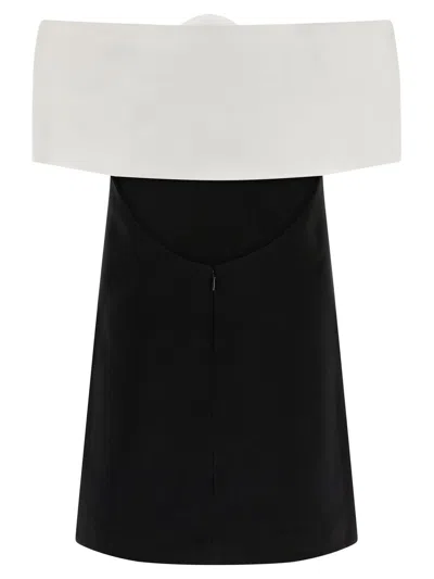 Self-portrait 'black Crêpe Flower Mini' Dress In Black