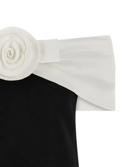 Self-portrait 'black Crêpe Flower Mini' Dress In Black