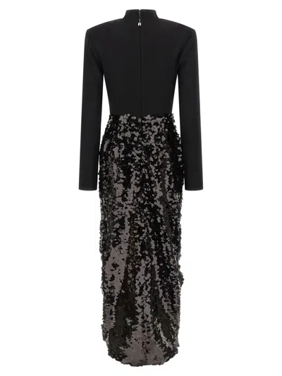 Rotate Birger Christensen Knotted Midi Dress In Black