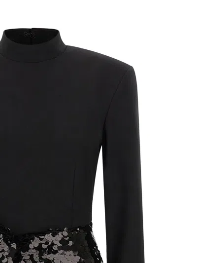 Rotate Birger Christensen Knotted Midi Dress In Black