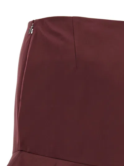 Rotate Birger Christensen Flounced Skirt In Burgundy