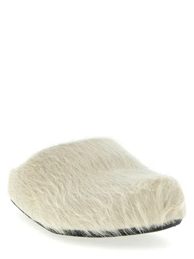 Marni Fussbett Flat Shoes White In White