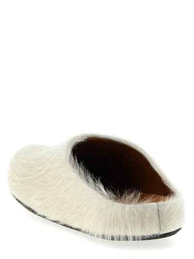 Marni Fussbett Flat Shoes White In White