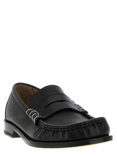 Jw Anderson Brogues With Round Toe And Penny Strap In Black