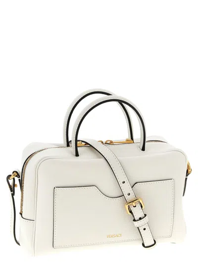 Versace Medusa Crossbody Bag Detachable Strap Top Handle In White