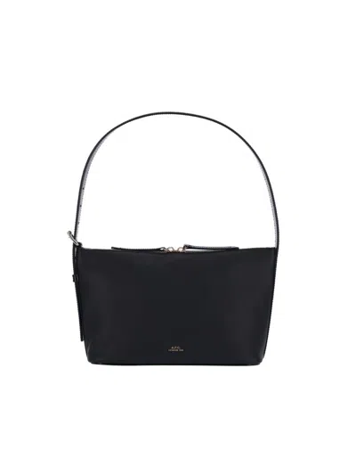 Apc A.p.c. Vera Grained Leather Shoulder Bag In Black