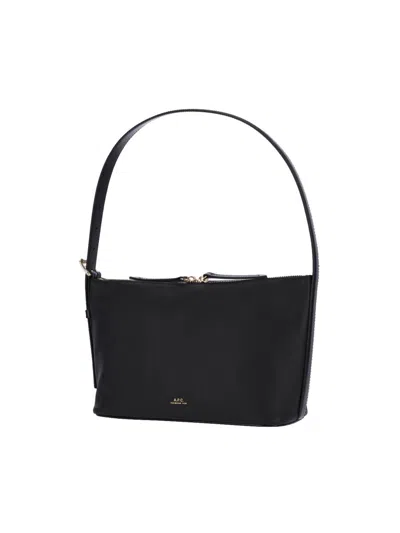 Apc A.p.c. Vera Grained Leather Shoulder Bag In Black