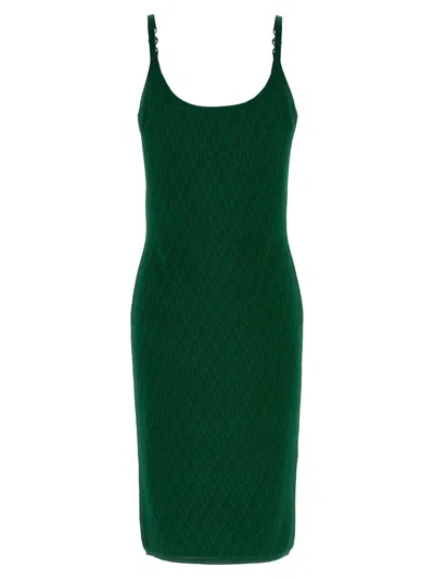 Versace Embellished-strap Midi Dress In Green