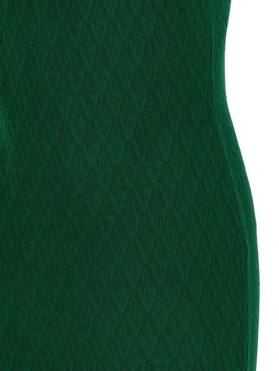 Versace Embellished-strap Midi Dress In Green
