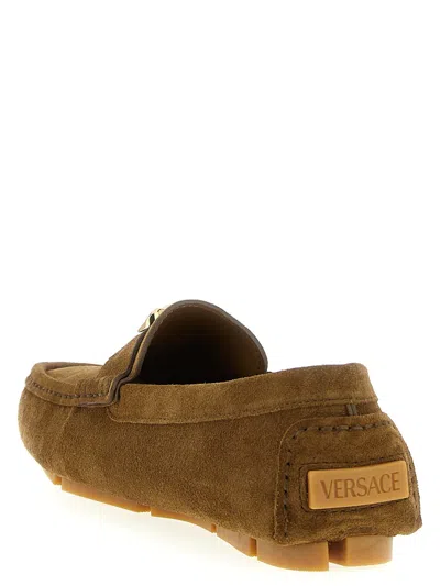 Versace La Medusa Loafers In Brown