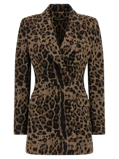 Dolce & Gabbana 'turlington - Collezione Cammello' Blazer In Animal Print
