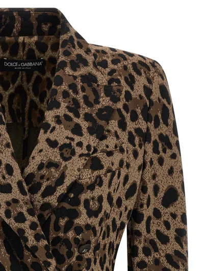 Dolce & Gabbana 'turlington - Collezione Cammello' Blazer In Animal Print