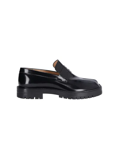 Maison Margiela 30mm Tabi County Leather Loafers In Black