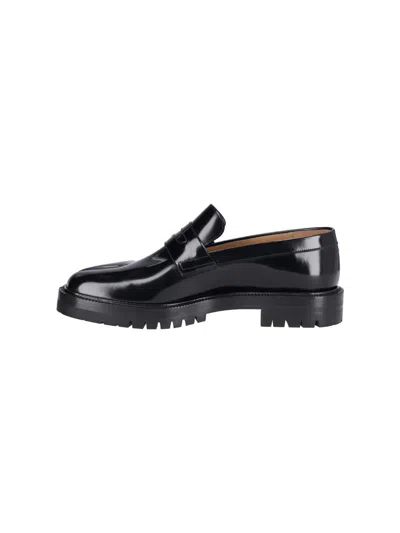 Maison Margiela 30mm Tabi County Leather Loafers In Black