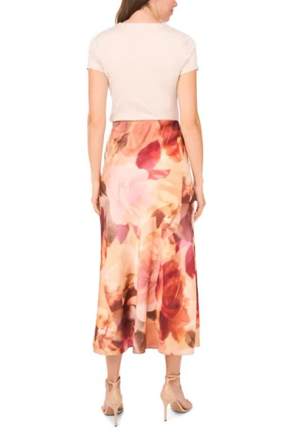Halogen ® Romantic Rose Pull-on Midi Skirt In Pink