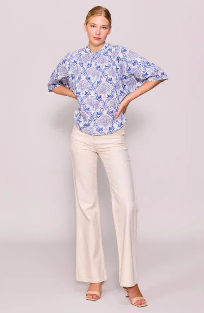 Melloday Print Voile Shirt In Multi