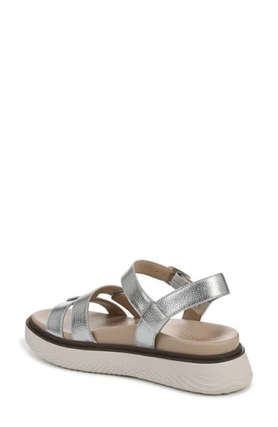 Vionic Solana Metallic Platform Sandal In Silver