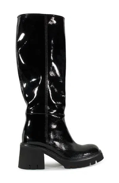 Pedro Garcia Zorion Patent Knee High Boot In Black