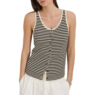 Alex Mill Louisa Striped Vest In Cotton Cashmere In Gray