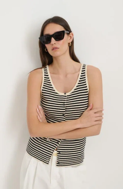 Alex Mill Louisa Striped Vest In Cotton Cashmere In Gray