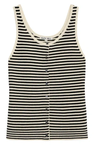 Alex Mill Louisa Striped Vest In Cotton Cashmere In Gray