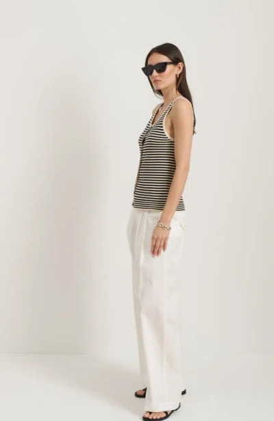 Alex Mill Louisa Striped Vest In Cotton Cashmere In Gray