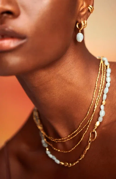 Monica Vinader Womens Gold Beaded Chain 18ct Yellow Gold-plated Vermeil Recycled Sterling-silver And In Gold