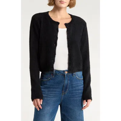 Abound Eyelash Knit Cardigan In Black