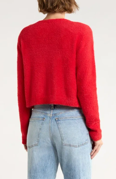 Abound Eyelash Knit Cardigan In Red