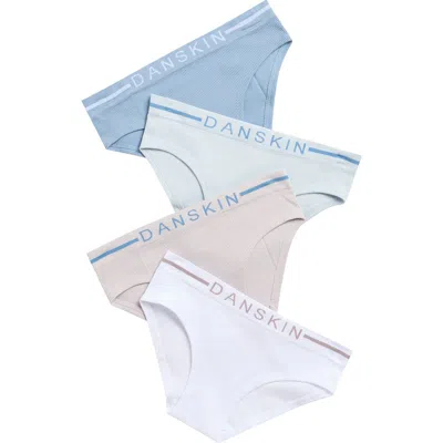 Danskin Kids' 4-pack Assorted Seamless Bikinis In Multi