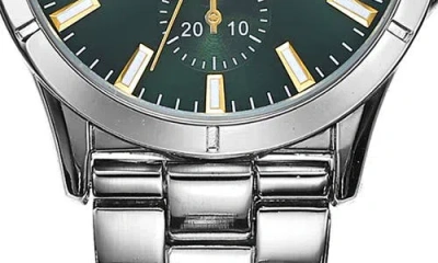 Geoffrey Beene Exchange Quartz Bracelet Watch, 41mm With Leather Strap In Brown