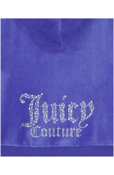 Juicy Couture Logo Velour Hoodie & Pants Set In Blue