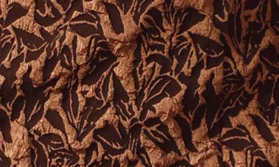 Flying Tomato Off The Shoulder Ruffle Short Sleeve Minidress In Brown