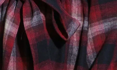 Flying Tomato Plaid Long Sleeve Tie Waist Minidress In Multi