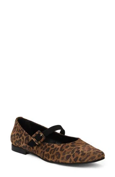 Bruno Magli Elissa Mary Jane Flat In Animal Print