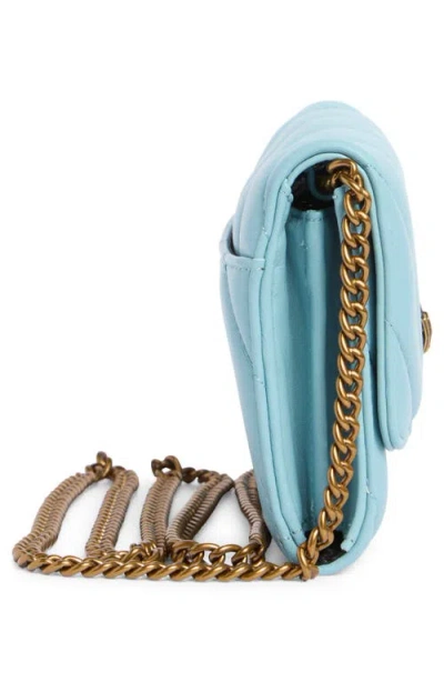 Kurt Geiger London Soho Leather Wallet On Chain In Blue