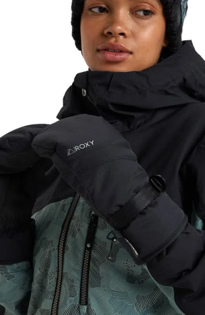 Roxy Gore-tex® Fizz Water Repellent Ski Mittens In Blue