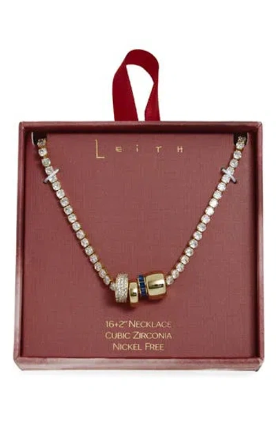Leith Cubic Zirconia Rondelle Tennis Necklace In Gold