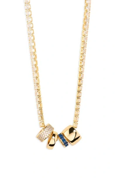 Leith Cubic Zirconia Rondelle Tennis Necklace In Gold