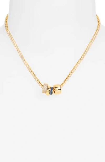 Leith Cubic Zirconia Rondelle Tennis Necklace In Gold