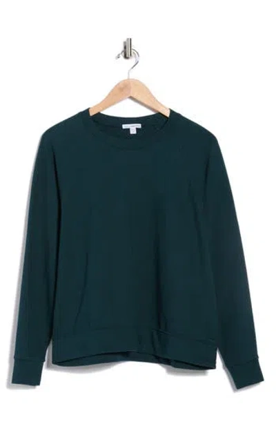 James Perse Cotton French Terry Relaxed Sweater In Green