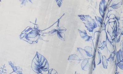 Chenault Print Woven Top In Blue