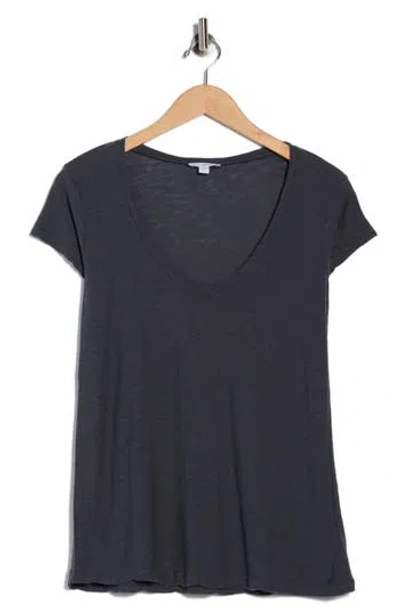 James Perse Deep V-neck T-shirt In Blue
