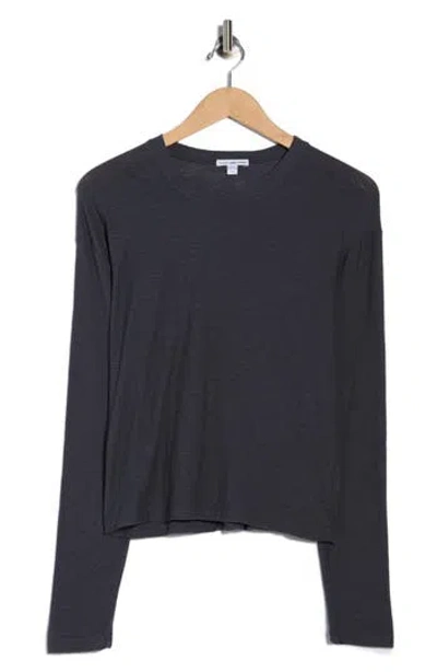 James Perse Boxy Long Sleeve T-shirt In Black
