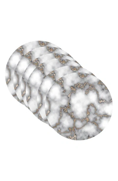 Dainty Home Marble Print Set Of 6 Placemats In Multi