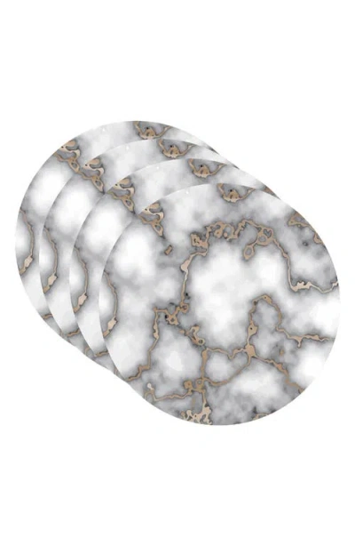 Dainty Home Marble Print Set Of 4 Placemats In Multi