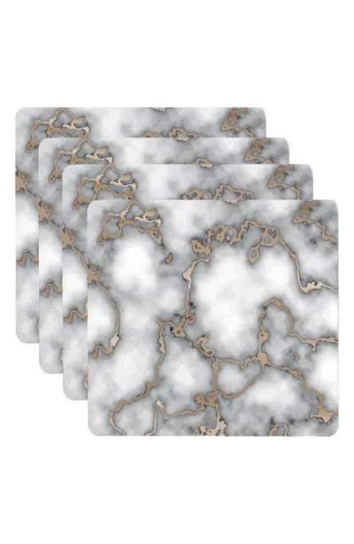 Dainty Home Marble Print Set Of 4 Placemats In Multi