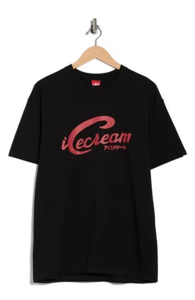 Icecream Script Graphic T-shirt In Black